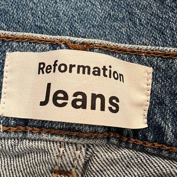 Reformation Serena High Crop Skinny Raw Hem Jeans in Augusta Size 26 - Picture 4 of 6